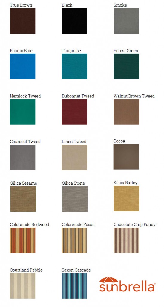 Sunbrella Color Chart Spa Cover Design